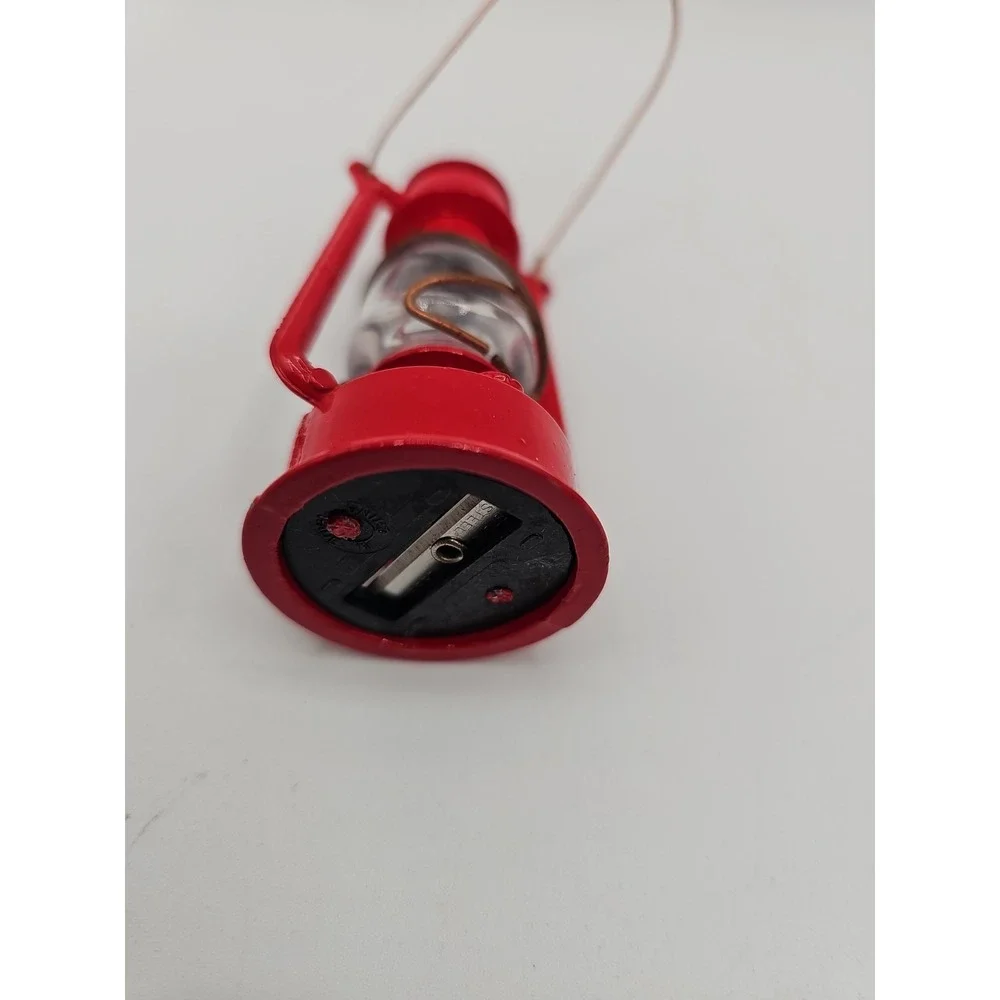 Vintage Die Cast Metal Red Lantern Pencil Sharpener 3 Inches C1